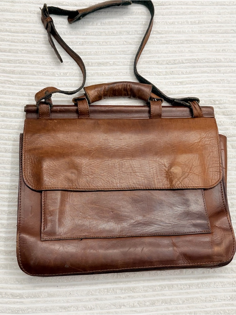 Vaquero Brown Leather Men's Briefcase Satchel Laptop Bag - Picture 2 of 10